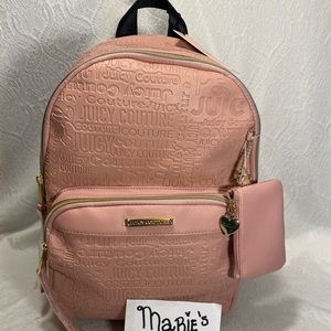 Juicy couture Womans back pack backpack bag Deboss pink blush coin purse pouch